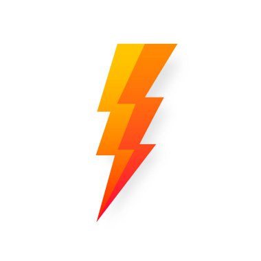 Şimşek simgesi beyaz arkaplanda izole edildi. Klasik flaş sembolü, grunge desenli şimşek. Basit yıldırım çarpması işareti. Vektör illüstrasyonu.