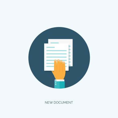 Vector illustration. Flat paper document. Emailing and global communication. Letter. Book and learning. Application, document.