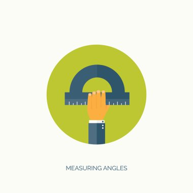 Vector illustration. Flat study background. Learning tools. Ruler.