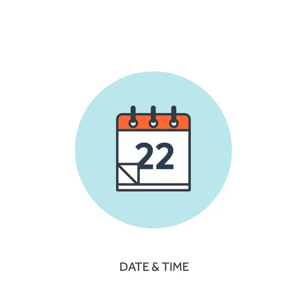 Vector illustration. Calendar lined icon. Date and time. Holiday planning. — Stok Vektör