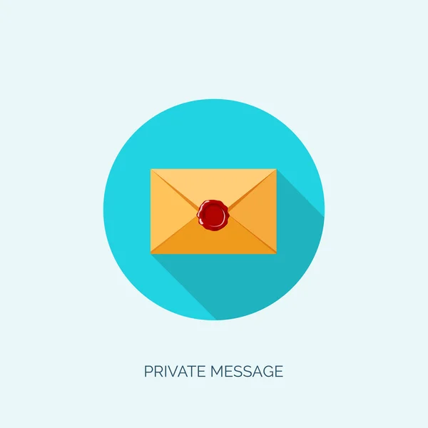 Illustration vectorielle. Enveloppe plate. Emailing et communication globale. Une lettre. Réseau social . — Image vectorielle