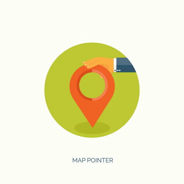 Vector illustration. Flat navigation background. Map pointer.Location. Communication and travel. — Stockový vektor