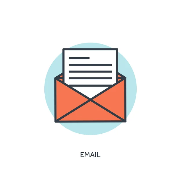 Flat email lined icon. — Stok Vektör