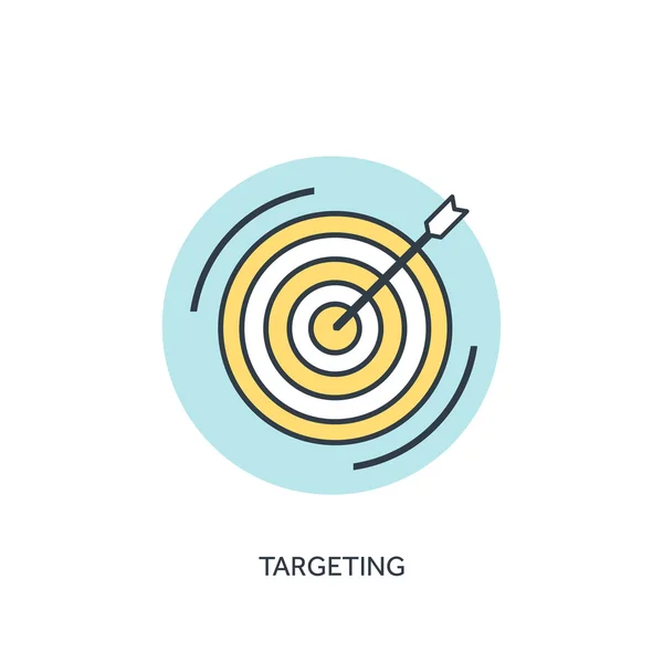 Target flat lined icon. — ストックベクタ