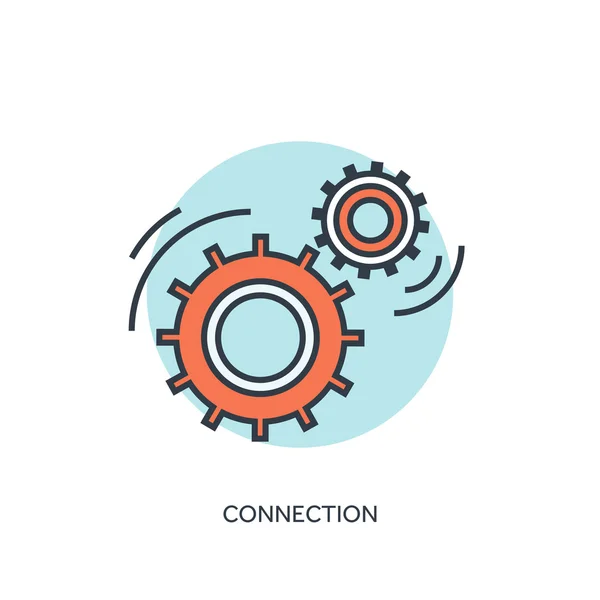 Mechanic tools lined icon. Optimization and internet connection concept background. — 图库矢量图片