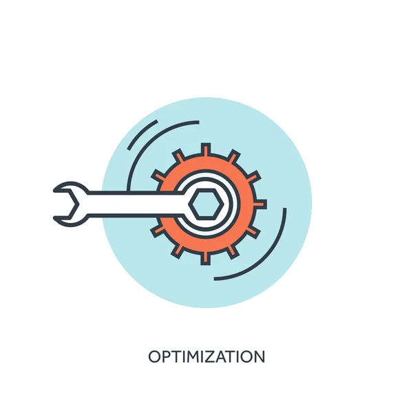 Механические инструменты подкладка значок. Концепция оптимизации . — стоковый вектор