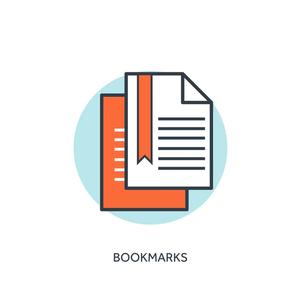 Flat lined web bookmarks concept background. — Stok Vektör