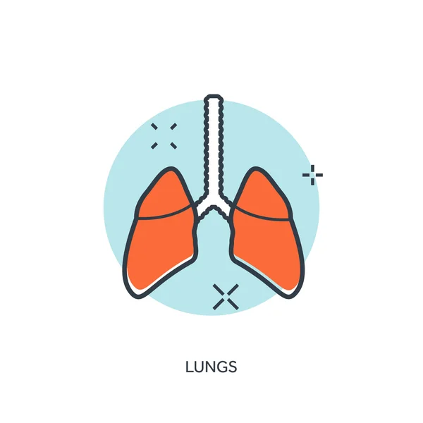 Lidský plicní ikona. lékařské vzdělání. zdravotní péče — Stockový vektor