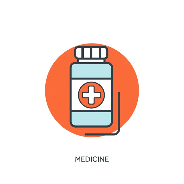 Vector illustration.Pills and antibiotics. Medical icon. First aid help and diagnosis.Medical research and therapy. Global healthcare. — ストックベクタ