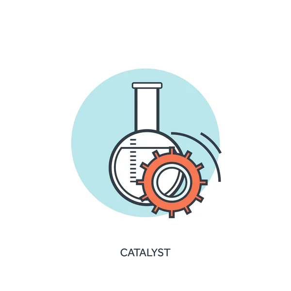 Vector illustration. Catalyst. Flat web internet icon. Flask set. — Stockový vektor