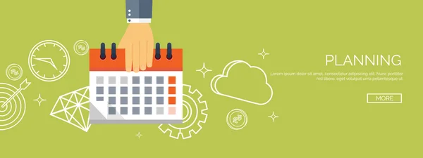 Vector illustration. Flat date and time background. Planning. Time management. — Stockvector