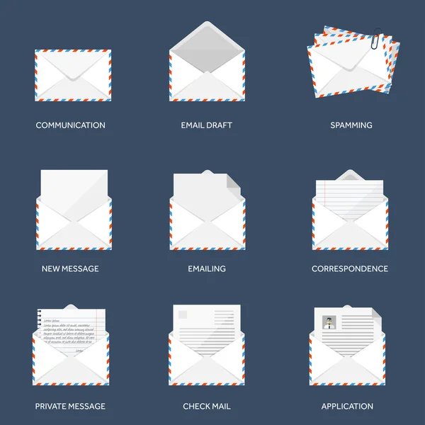 Vector illustration. Envelope icon. Letter, email. Message and communication. — ストックベクタ