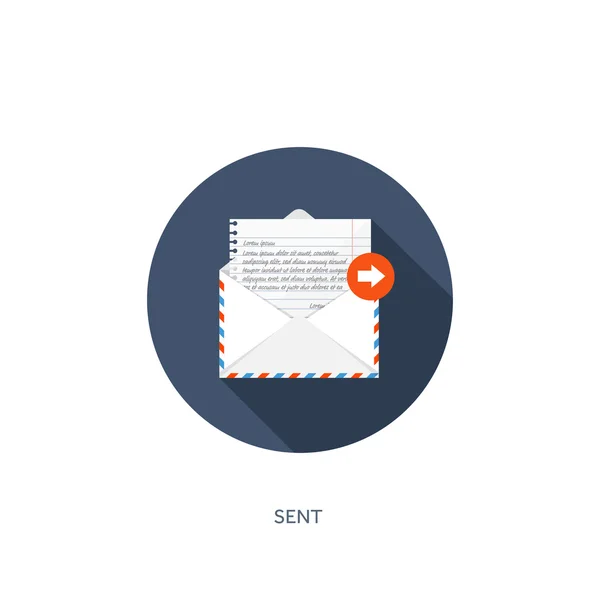 Ilustração vetorial. Ícone de envelope. Carta, e-mail. Mensagem e comunicação . — Vetor de Stock