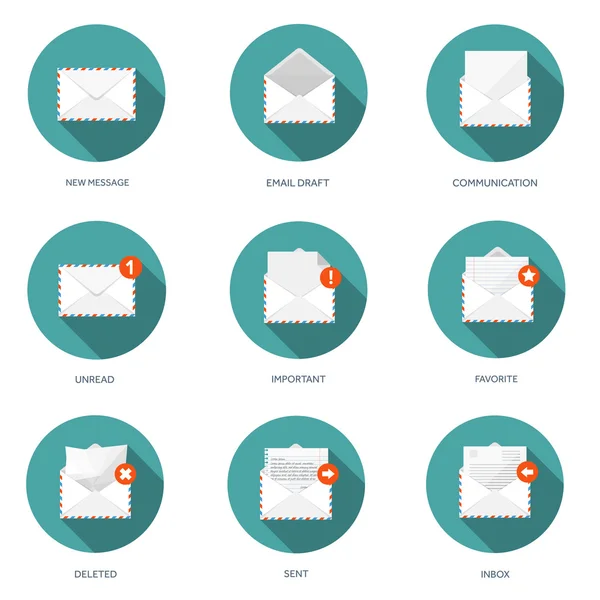 Vector illustration. Envelope icon. Letter, email. Message and communication. — 图库矢量图片