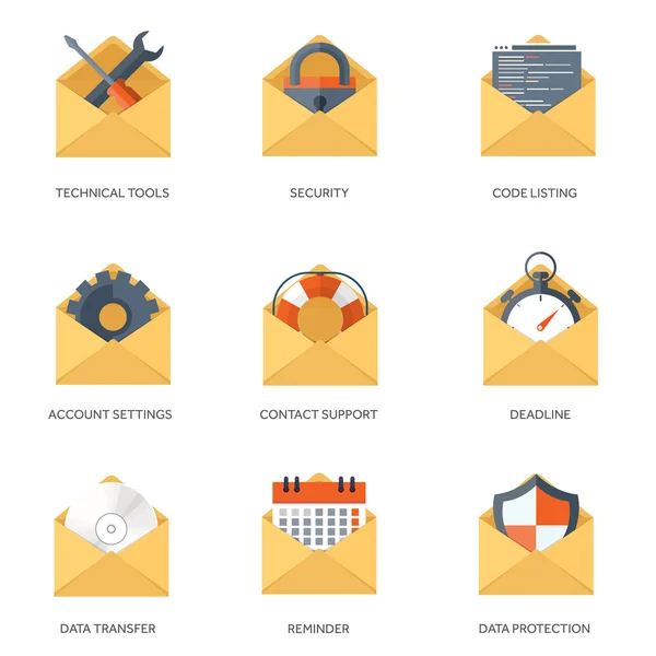 Vector illustration. Envelope icon. Letter, email. Message and communication. Social media. — Stok Vektör