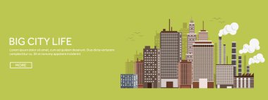 Vector illustration. Set of city silhouettes. Cityscape. Town skyline. Panorama. Midtown houses. Skyscrapers.