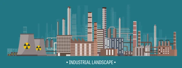 Ilustración vectorial. Urbanización. Revolución industrial. ¡Pipe! Contaminación atmosférica. Petróleo y gas, combustible . — Archivo Imágenes Vectoriales