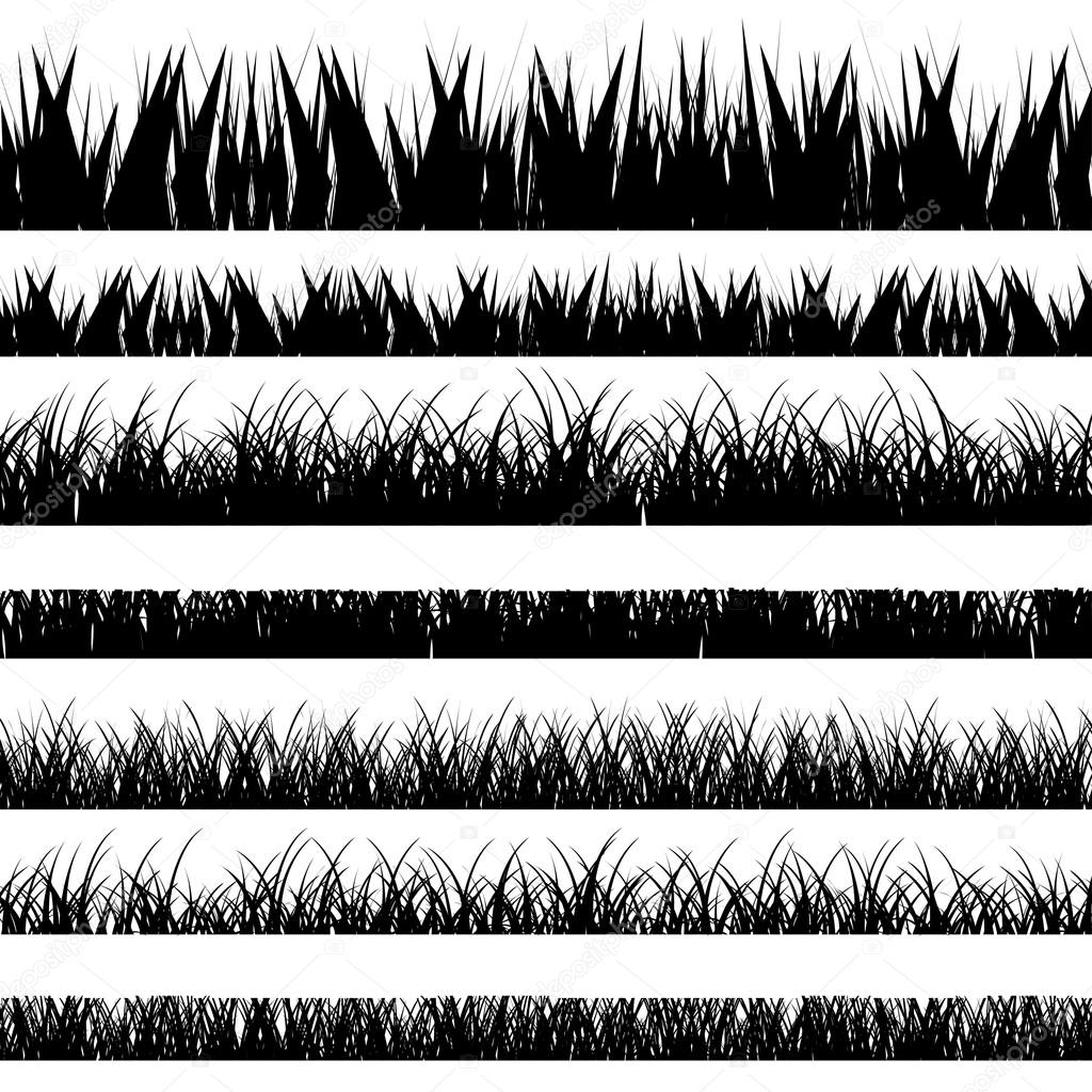 Vector illustration. Set with realistica grass. Nature.