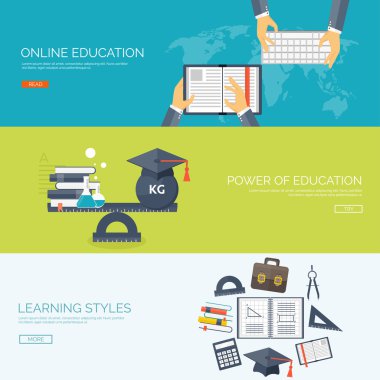 Vektör çizim. Düz arka plan ayarlayın. Uzaktan eğitim, öğrenme. Online Kurslar ve web okul. Bilgi, bilgi. İşlem çalışma. E-öğrenme.