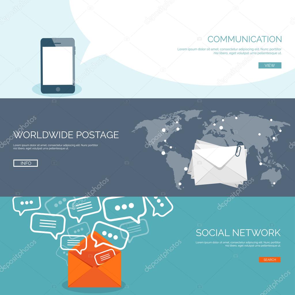 Vector illustration.  Global communication. Social network ,chatting. Emailing and sms. Web calls. Internet.
