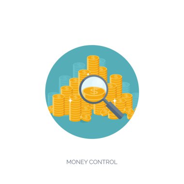 Flat vector illustration background. Money and money making. Web payments. World currency. Internet store, shopping. Pay per click. Business.