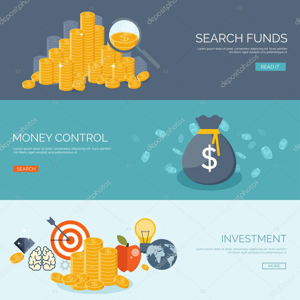 Flat vector illustration background. Money and money making. Web payments. World currency. Internet store, shopping. Pay per click. Business.