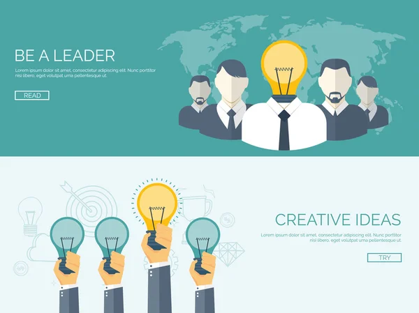 Sois un leader. Génération d'idées . — Image vectorielle