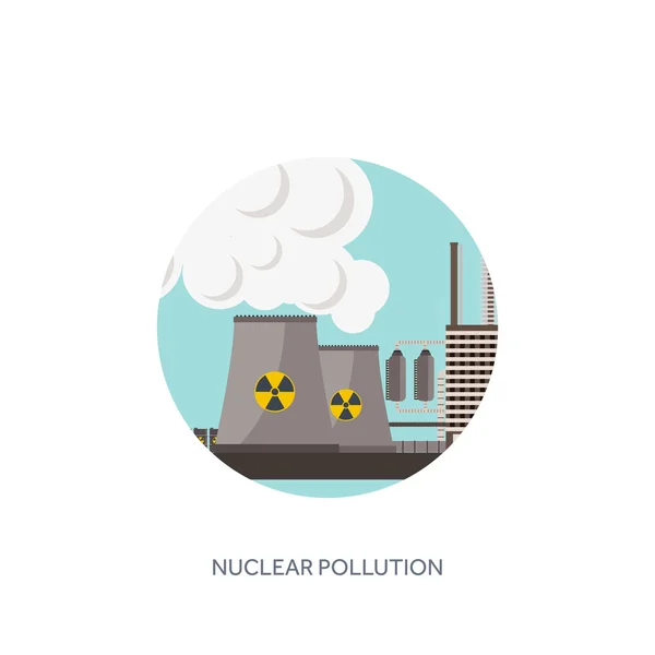 Vector illustration. Urbanisation, industrialisation. Industrial revolution. Pipe. Air pollution. Oil and gas, fuel. Ecology. — Stock Vector