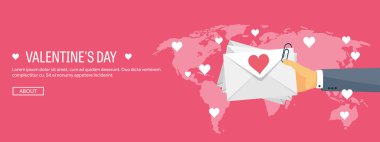 envelopes with  Love Messages in hand
