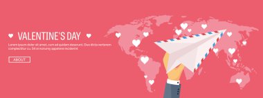 Zarf kağıt uçak. Aşk mesajı