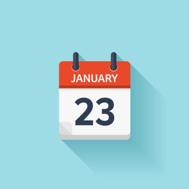 January 23. Vector flat daily calendar icon. Date and time, day, month. Holiday.