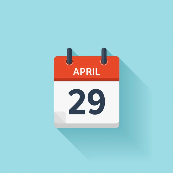 April 29. Vector flat daily calendar icon. Date and time, day, month. Holiday. — Wektor stockowy