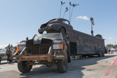 Post-apocalyptic survival truck clipart
