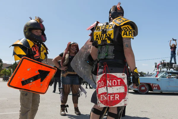 Post-apocalyptic survival costume man — Stock Photo, Image