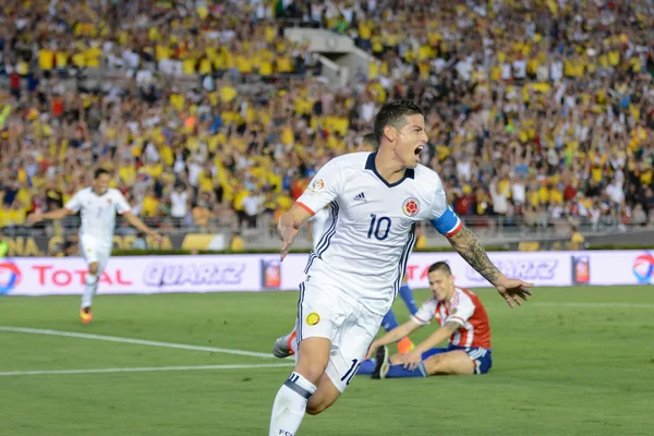 James Rodriguez viert een goal gescoord — Stockfoto