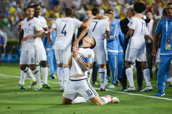 James Rodriguez celebra un gol anotado — Foto de Stock