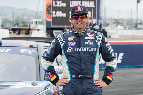 Rhys millen rallyförare på red bull grc global rallycross — Stockfoto