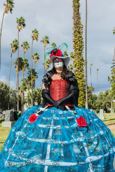 Unknown woman at the 15th annual Day of the Dead Festival — Stock Photo, Image