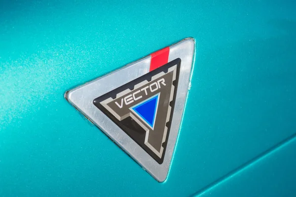 Close-up Avtech WX-3 logo at the Supercar Sunday Electric — Stock Fotó