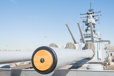 Mounted artillery on board Battleship USS Iowa clipart