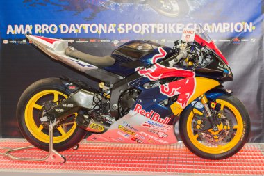 Red Bull Yamaha YZF-R6 motorcycle clipart