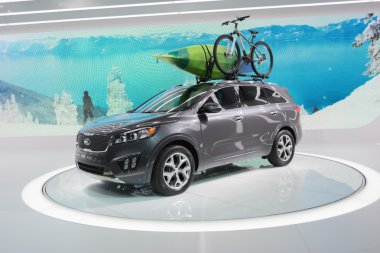 Kia Sportage 2015 on display clipart