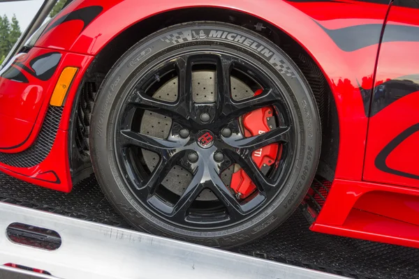 Bugatti Veyron wheels on display Stock Image