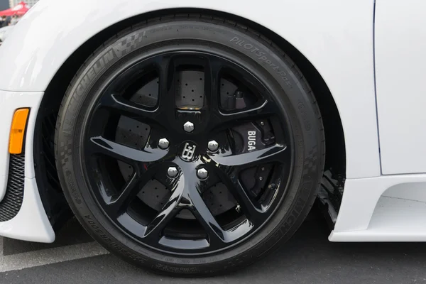 Bugatti Veyron wheels on display Royalty Free Stock Photos