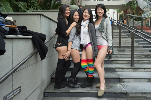 Young women without pants in Hollywood during the 