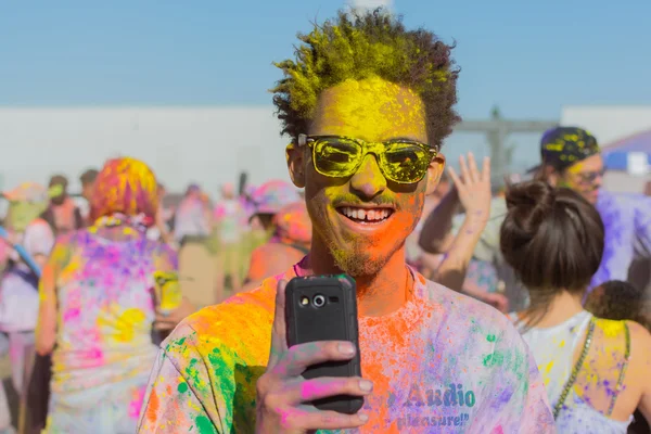 Unknown man with painted face — Stock Photo, Image