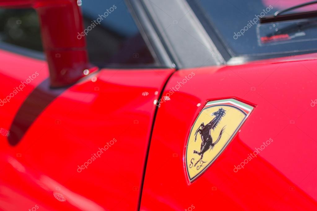 Pasadena, CA - USA - April 26, 2015: Ferrari logo car on display at the 8th Annual Ferrari Concorso car event