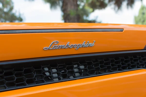 Lamborghini Logo car on display — Stock Photo, Image