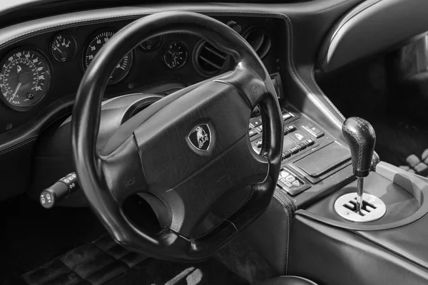 Lamborghini interior car on display — стокове фото