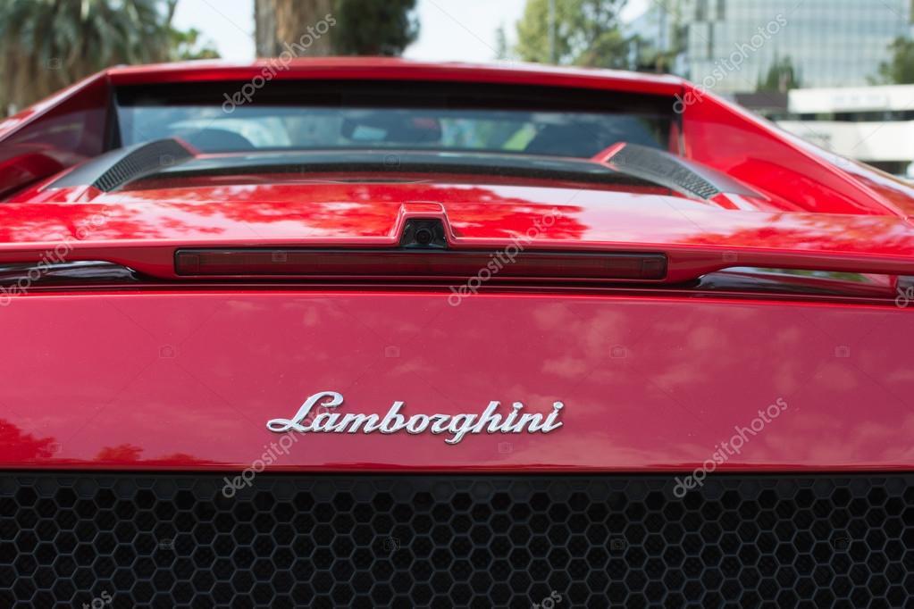 Woodland Hills, CA, USA - July 19, 2015:  Lamborghini Logo car on display at the Supercar Sunday car event.